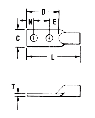 Dimensiones de la zapata terminal bimetálica YA31A3