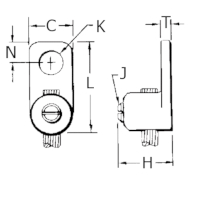 Dimensiones del conector Burndy KA25