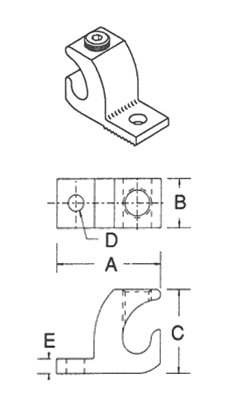 Dimensiones de la Conector Bimetálico para Charola LI-252S